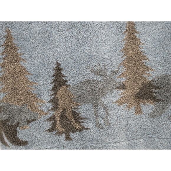 County Clothing Co Size Large Blue Fleece Vest w/ Elk, Moose, Bear Trees Nature - Picture 7 of 9